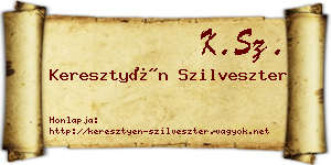 Keresztyén Szilveszter névjegykártya
