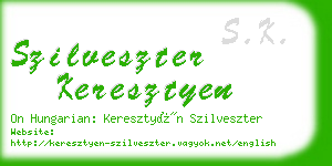 szilveszter keresztyen business card